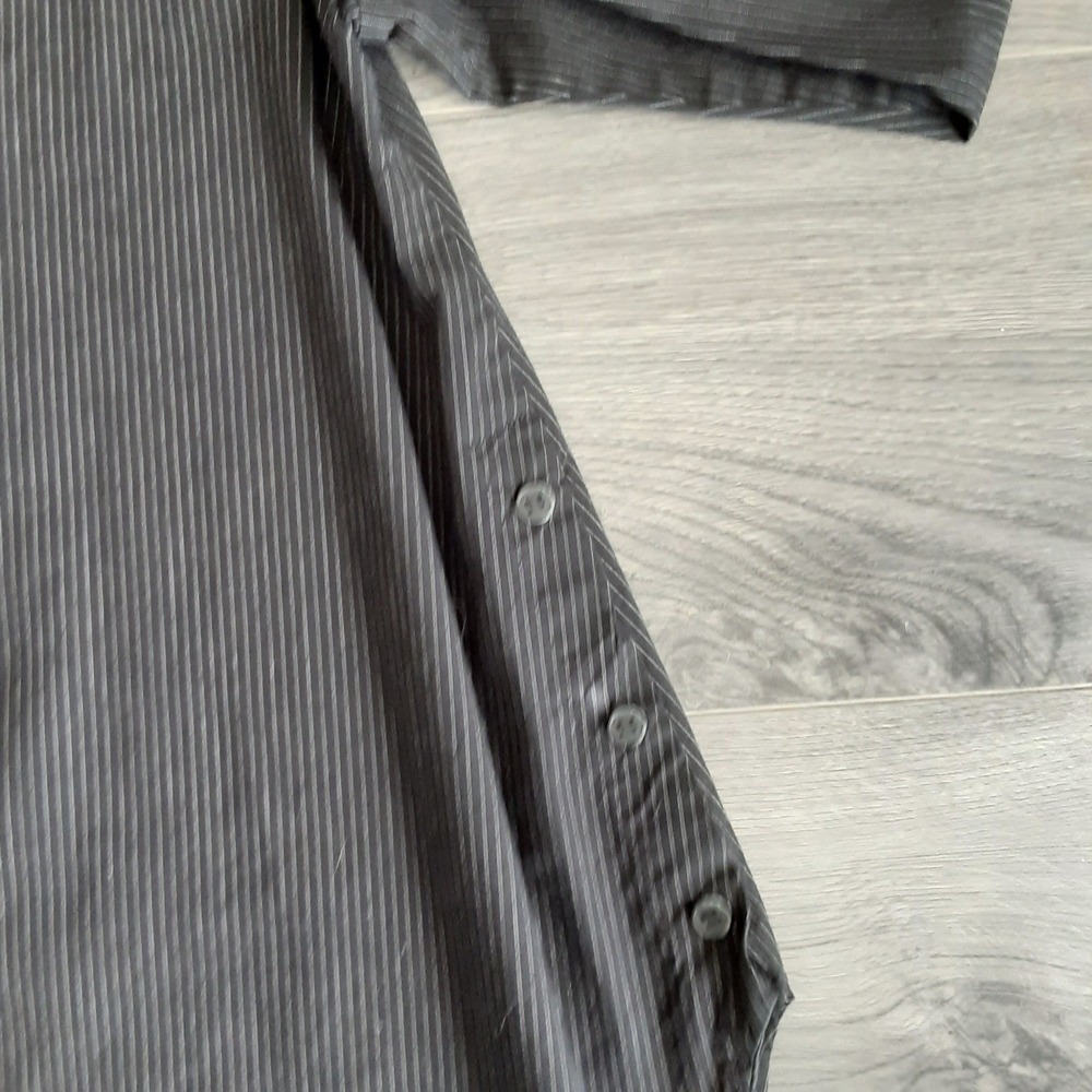Spirithouse Black Pinstripe Side Button Long Sleeve Tunic Shirt Womens XL - Picture 8 of 11